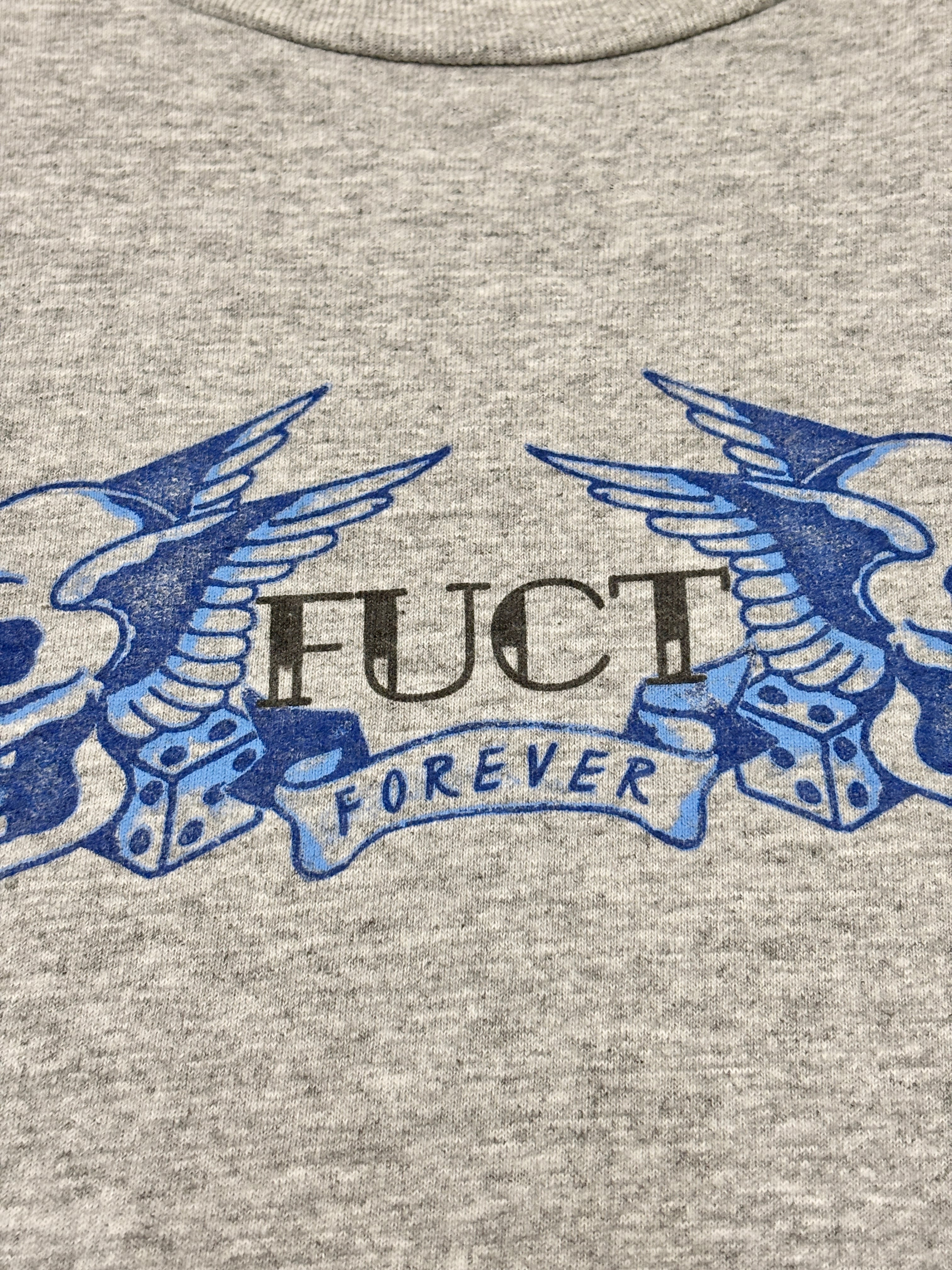 90s FUCT/Skull print Tee/USA製/L/スカルプリントTシャツ/ロゴ