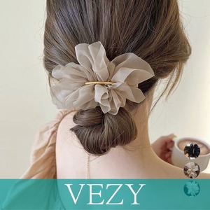 シフォンバレッタ レディースヘアアレンジ おしゃれ ヘアアクセサリー 大人可愛い まとめ髪 上品清楚 ヘアクリップ 韓国ファッション 大きめ 結婚式 二次会髪飾り 髪留め クリップ ヘアアクセ ベジー VEZY ItemNo.【18693111 】