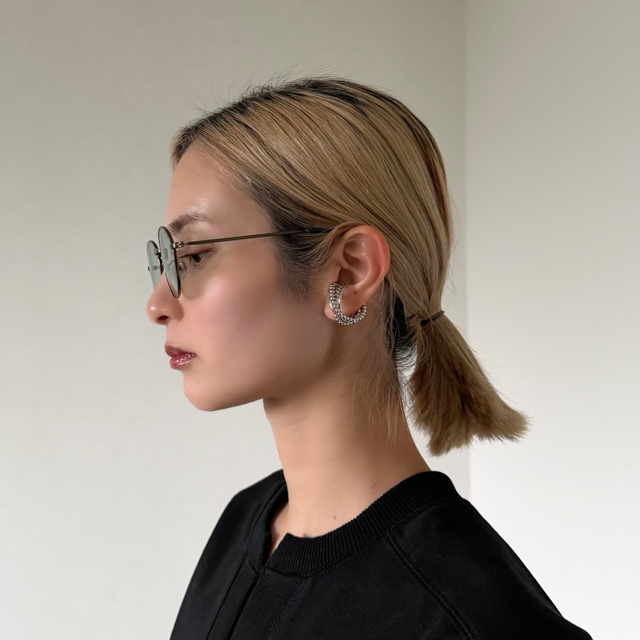 tangled ball cuff ring/silver