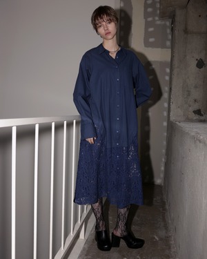 Dungrarees × Lace Shirt Dress
