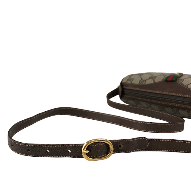 GUCCI グッチ シェリーライン ショルダーバッグ ベージュ PVC レザー ミニバッグ vintage ヴィンテージ オールド 7bz4rt