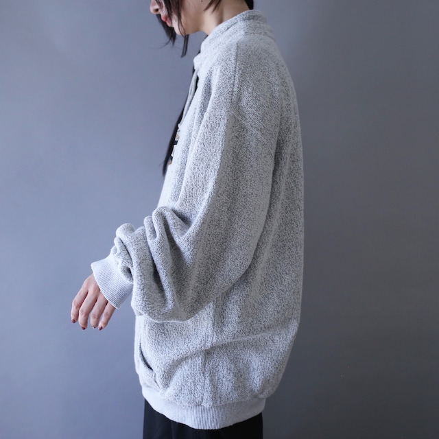 "刺繍"one point design over silhouette design sweatshirt