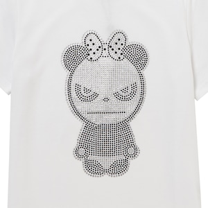 送料無料 【HIPANDA ハイパンダ】レディース Tシャツ WOMEN'S RHINESTONE PANDA SHORT SLEEVED T-SHIRT / WHITE・BLACK