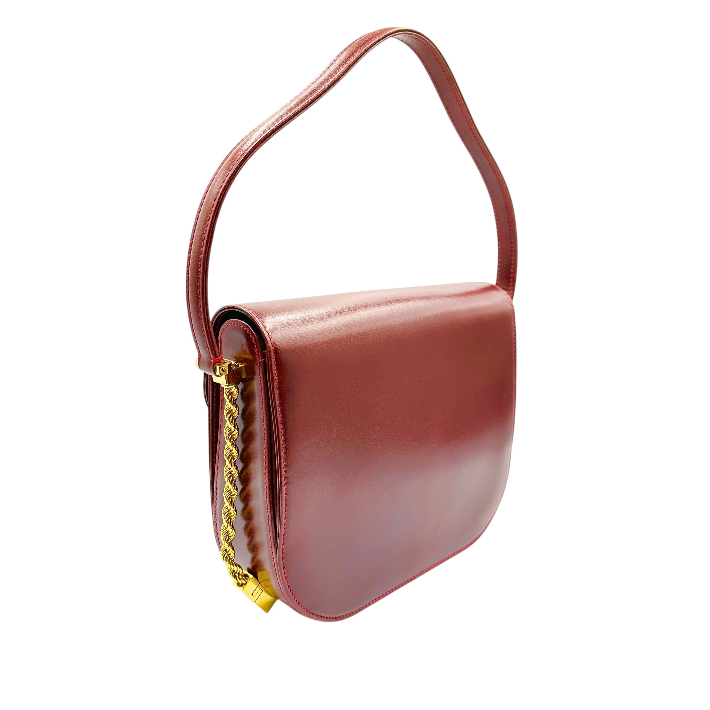 BALLY(バリー) ショルダーバッグ KISSEN SM/キッセンスモール アイボリー×ボルドー 2way レザー Bally - T02-k089 BALLY バリー キルティングレザ― フリンジ チェーン