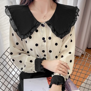 フリルカラードットシフォンブラウス  22143