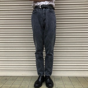 90s Rio リオ ブラックデニムパンツ 00s 後染め ヴィンテージ ブラック 黒 70cm テーパード ジーンズ　US古着 デニム 古着