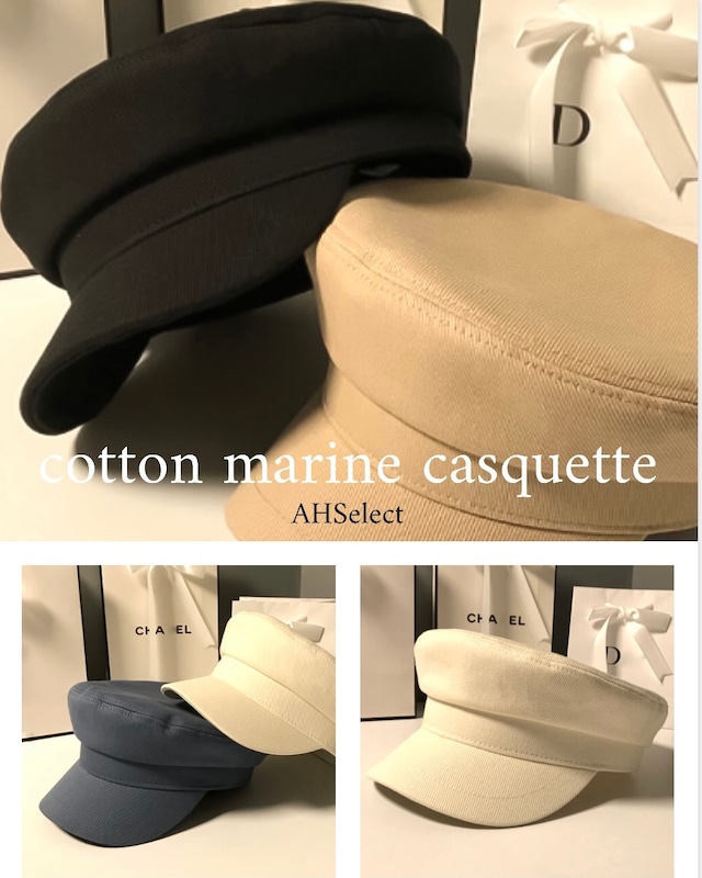 【国内発送】Cotton marine casquette