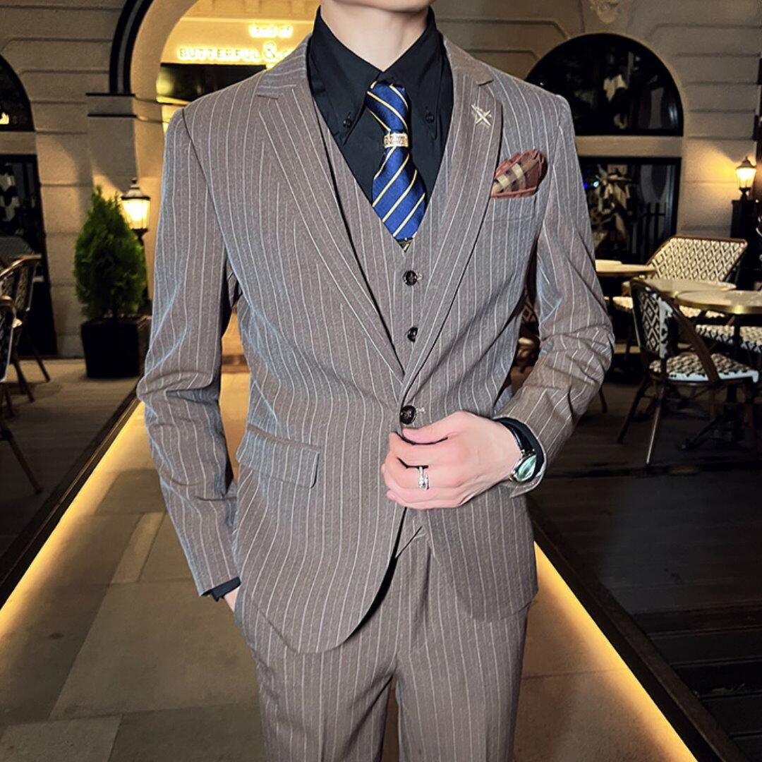 【セール】　ストライプ　スリーピース　AB7　585404　ストライプ　ビジネス セール】ストライプスリーピースAB7585404ストライプビジネス