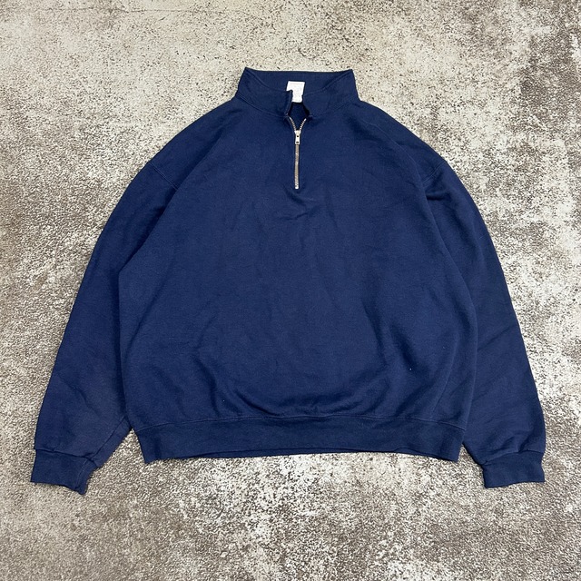 OLD plain design halfzip sweater navy