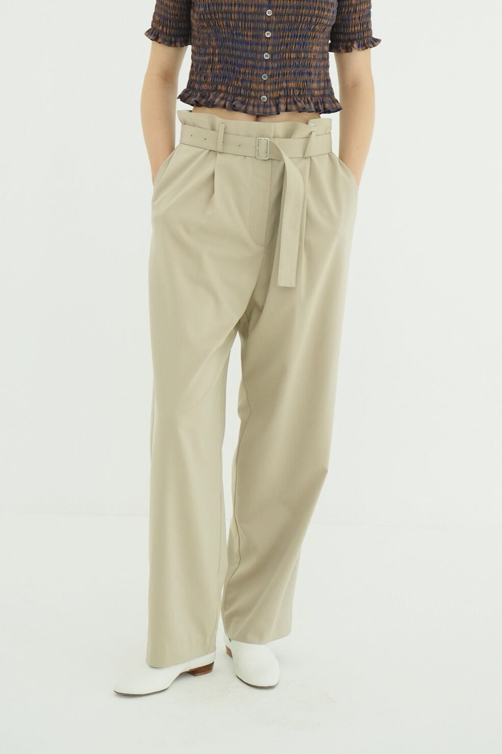 CLANE WAIST BELT DAD PANTS | FLICKA ASHIYA