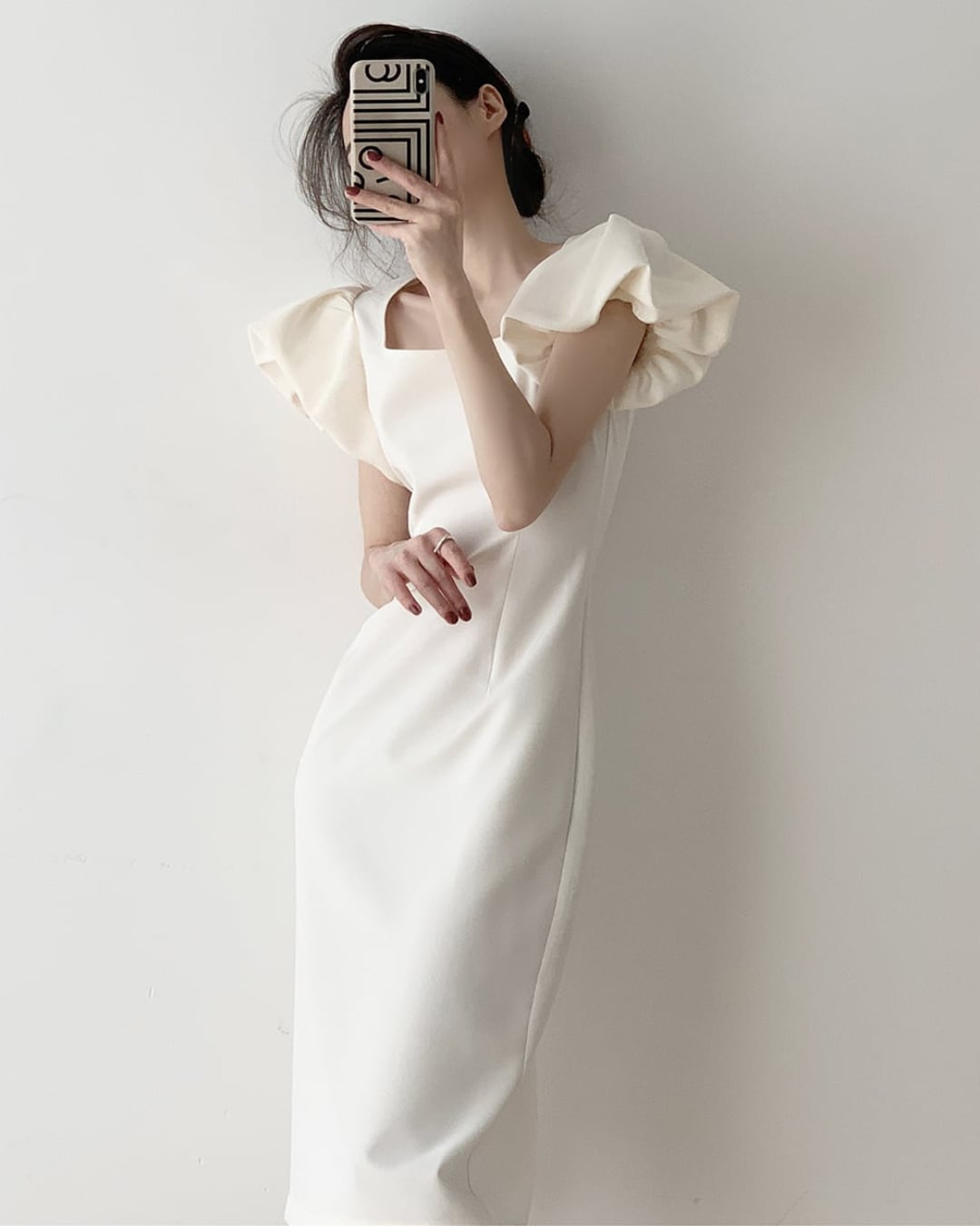 パフショートスリーブドレス S24254