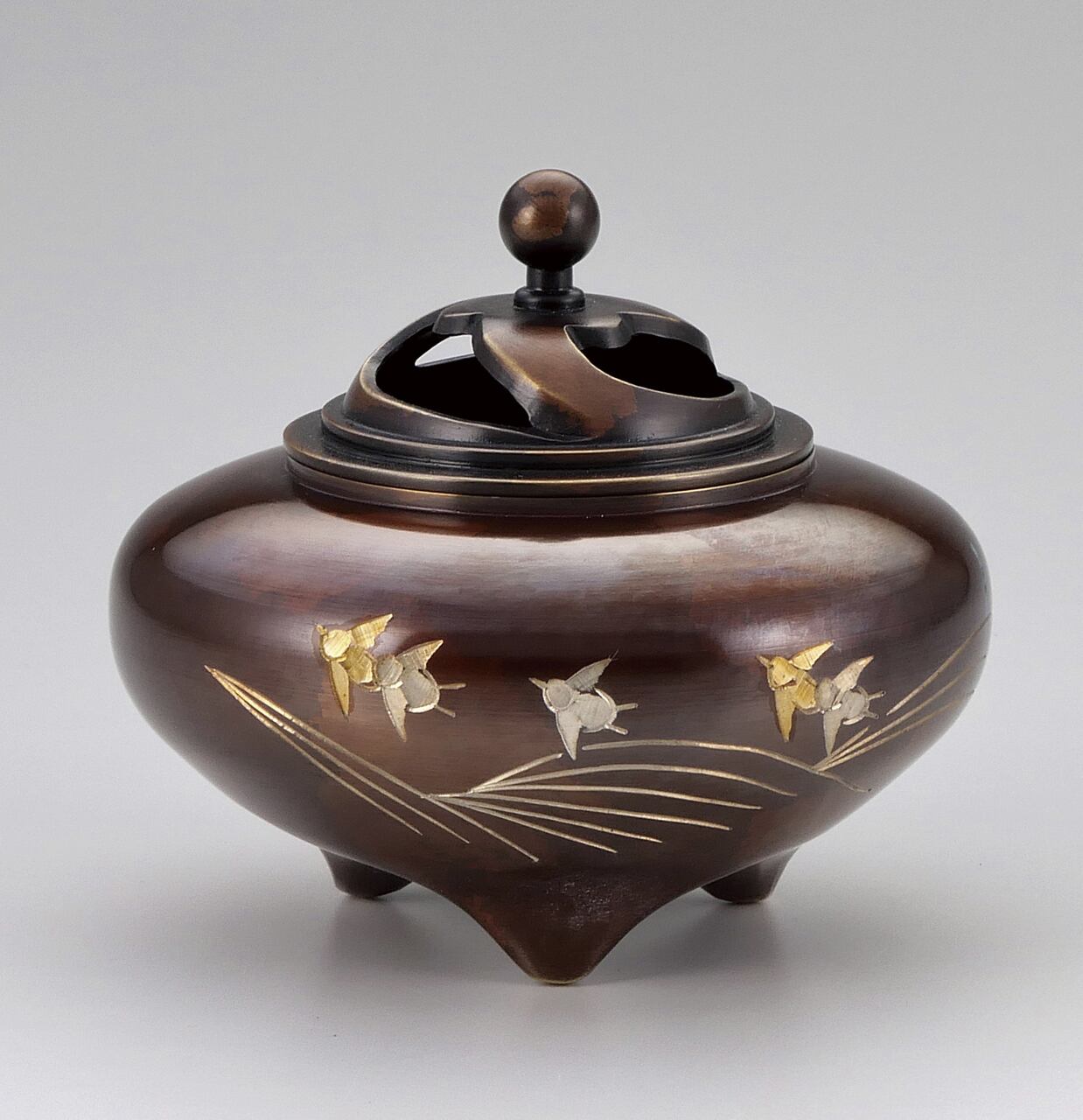 平型香炉 波千鳥 正晴作