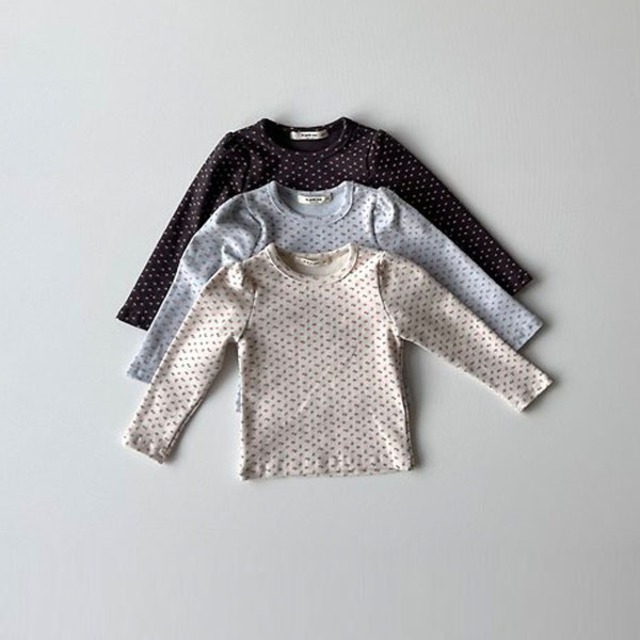 ルプティモ / le petit mo / フラワーポイントTシャツ / 韓国子供服 / キッズ / 26winter〖取寄〗*XS~XL*