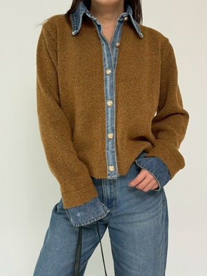 Denim docking cardigan