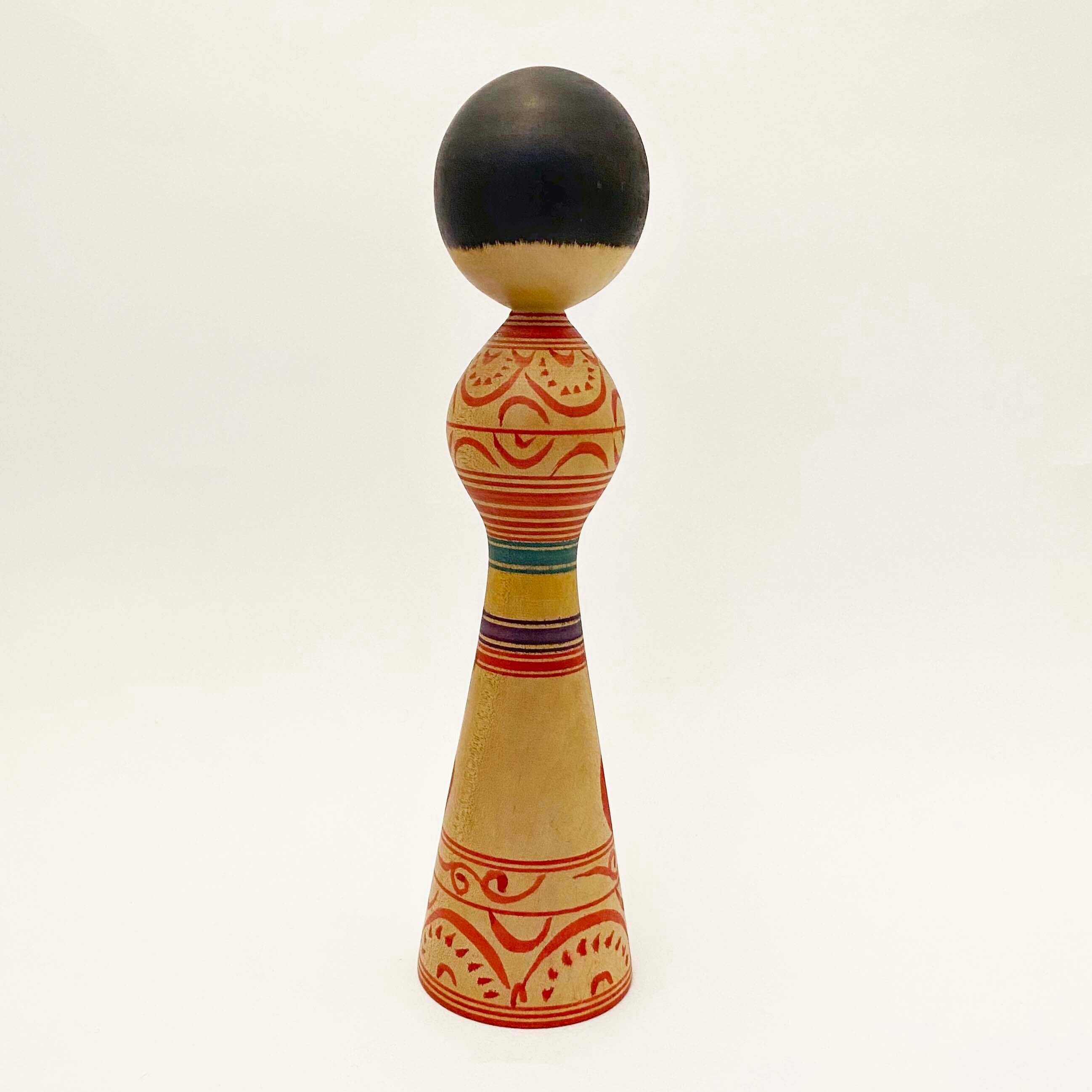 だるま柄こけし(津軽系始祖 / 盛秀太郎工人)25cmA