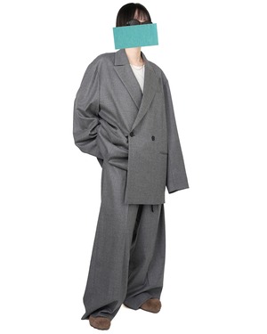 ssstein "WOOL FLANNEL OVERSIZED PEAK LAPEL JACKET〔GREY〕"