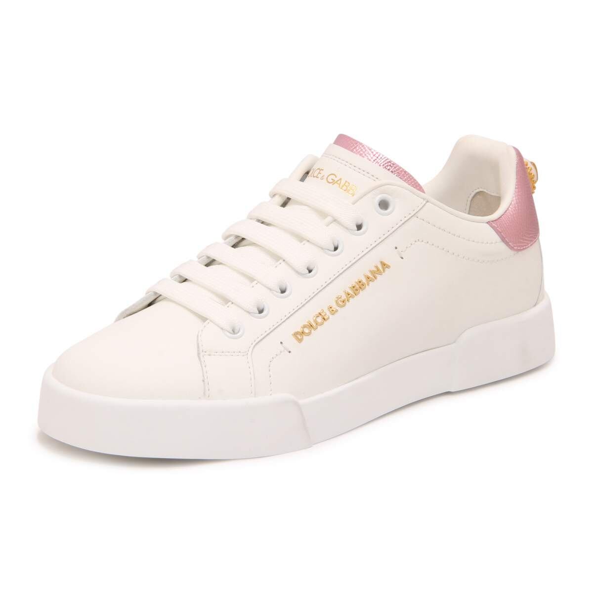 DOLCE & GABBANA レディース スニーカー レザー ホワイト