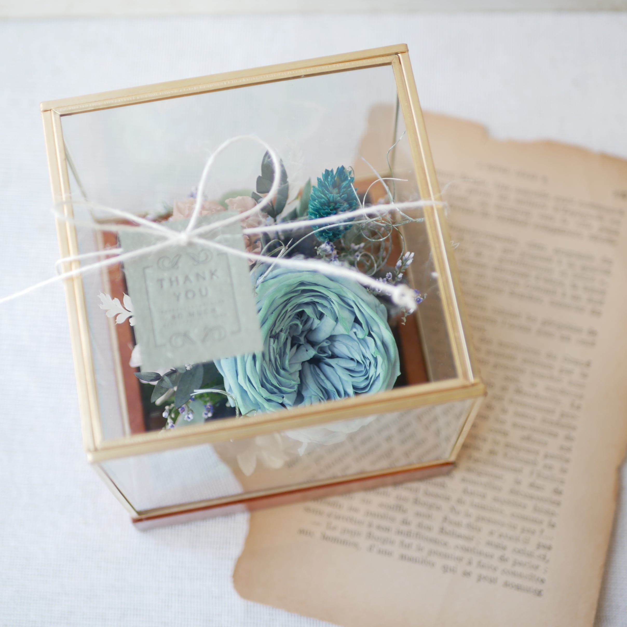 アンティークキューブアレンジ S ブルー