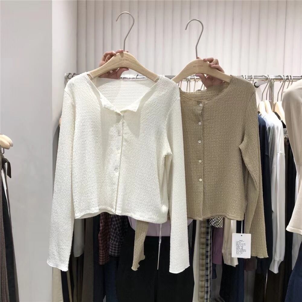 オープンカラーカーディガン