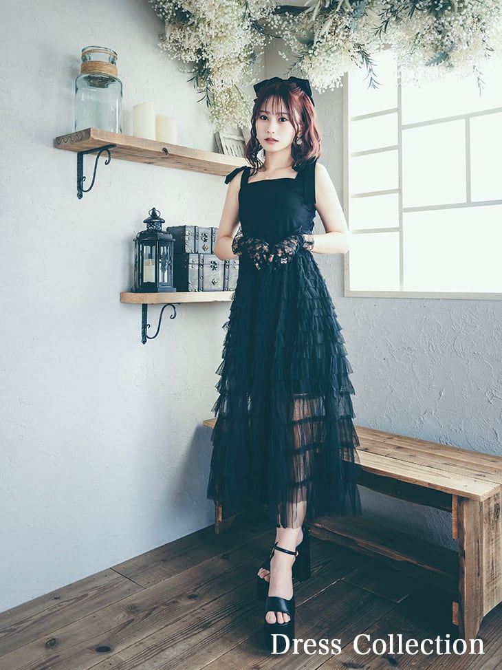 ディアバイローブドフルール 膝上ミディアム丈キャバドレスワンピース  