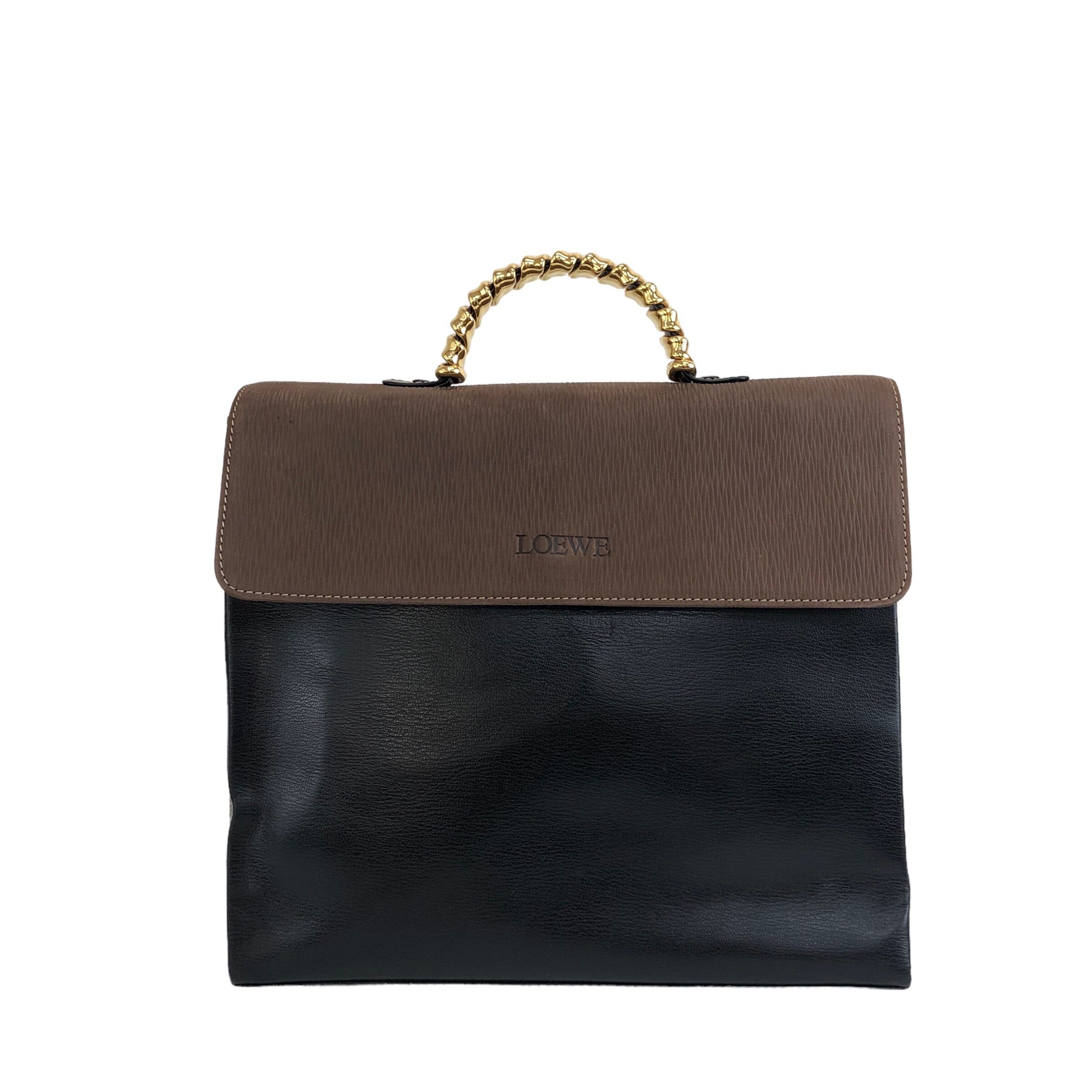 LOEWE ロエベ ベラスケス レザー メタルハンドル ハンドバッグ 