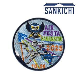 自衛隊グッズ 航空自衛隊 浜松基地 エアフェスタ浜松 2025 来場記念 ワッペン パッチ 「燦吉 さんきち SANKICHI」