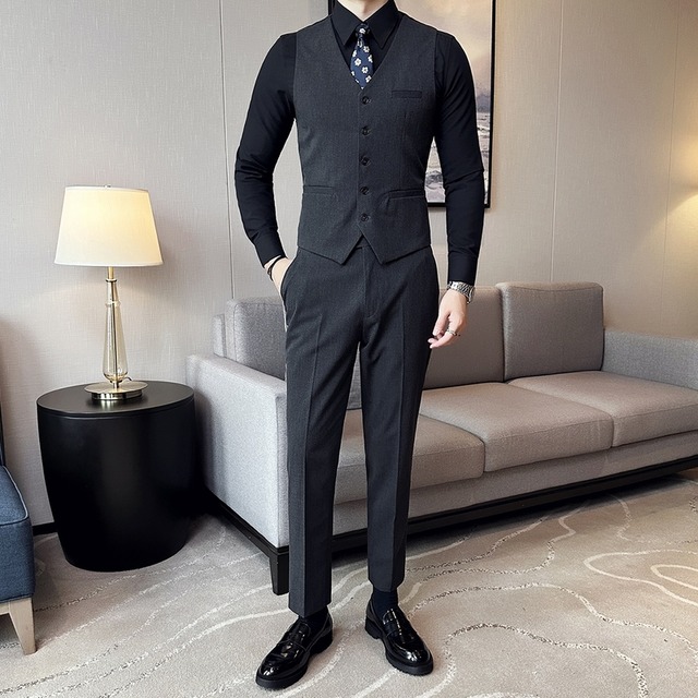 ツーピース シングルブレストヘリンボーンスーツ　V0111