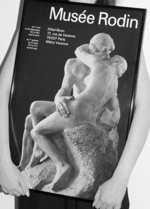 1980s Auguste Rodin - exhibition poster "The Kiss"