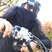 ROBIN NECK WARMER /インディゴデニムBL&ブラックファー