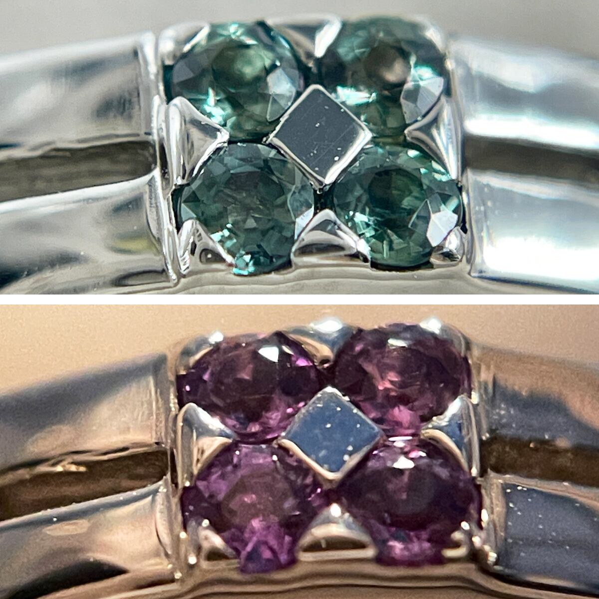 Pt950 天然アレキサンドライト 0.04ct ダイヤ 0.08ct リング | JEWELRY 