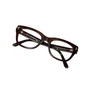 TOM FORD brown color frame glasses with clear lens