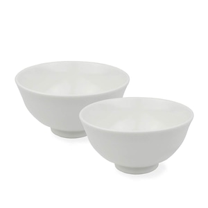 【在庫のみ】【日本製】Bom Dia 美濃焼 茶碗２点セット 飯碗 和食器 口径11.4cm×高さ6cm (ホワイト)