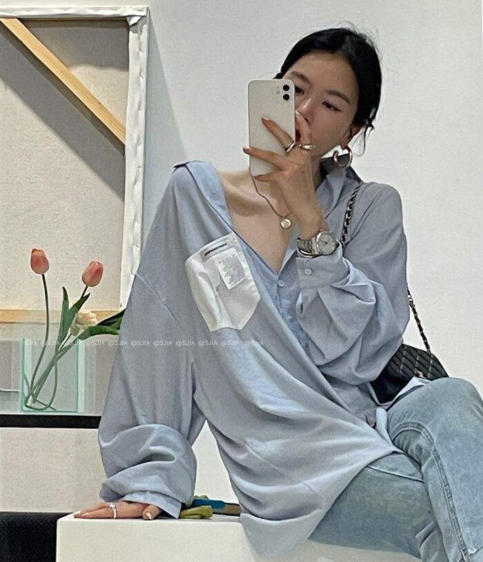 スリーブシャツ ジャケット サマー薄手 ロング ランタンスリーブ 夏物 ブラックストロベリース66175715430