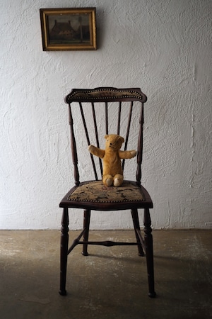 ゴブラン織りのエドワーディアンチェア-antique england chair