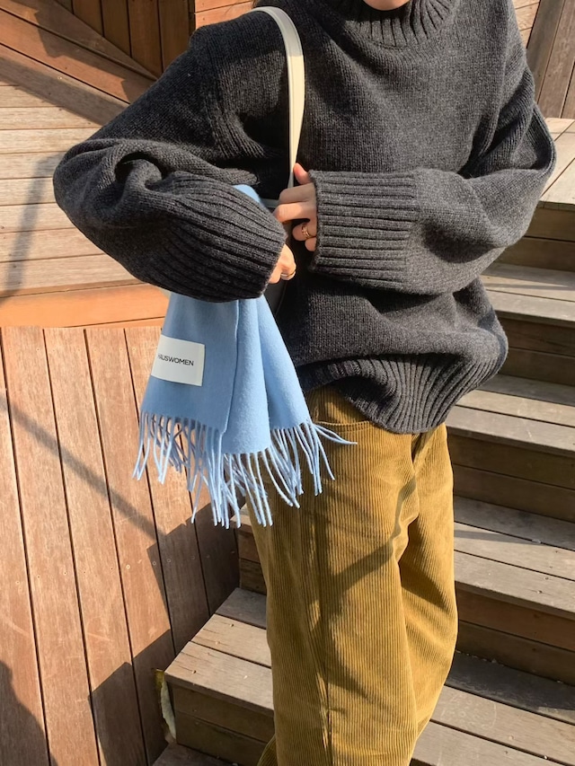 (即納) HAUS / Rendle high neck loose pullover 2color