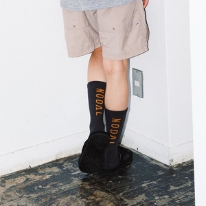 NODAL Logo Socks（Charcoal × Orange）
