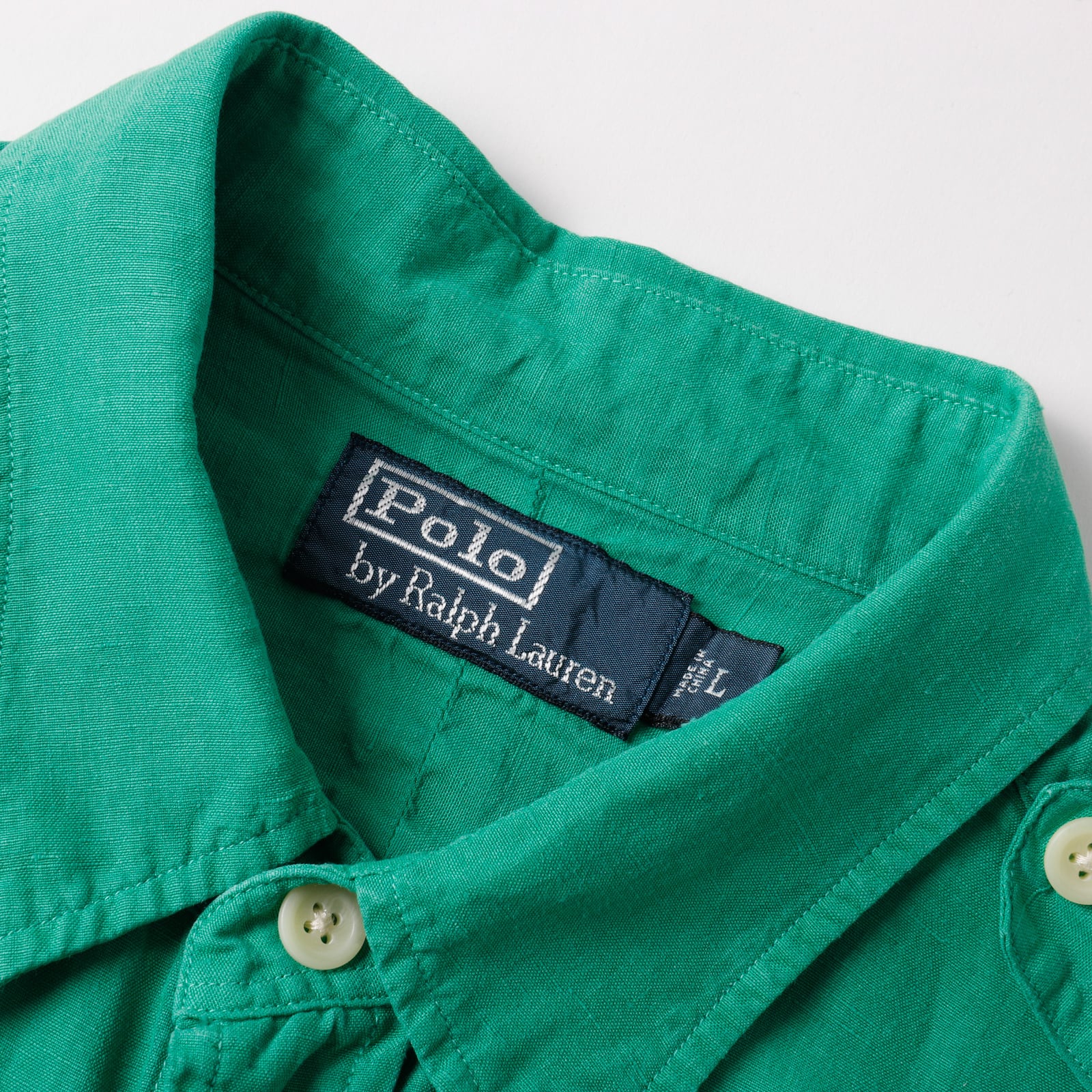 極美品】90s Ralph Lauren special linen silk work shirts Vintage