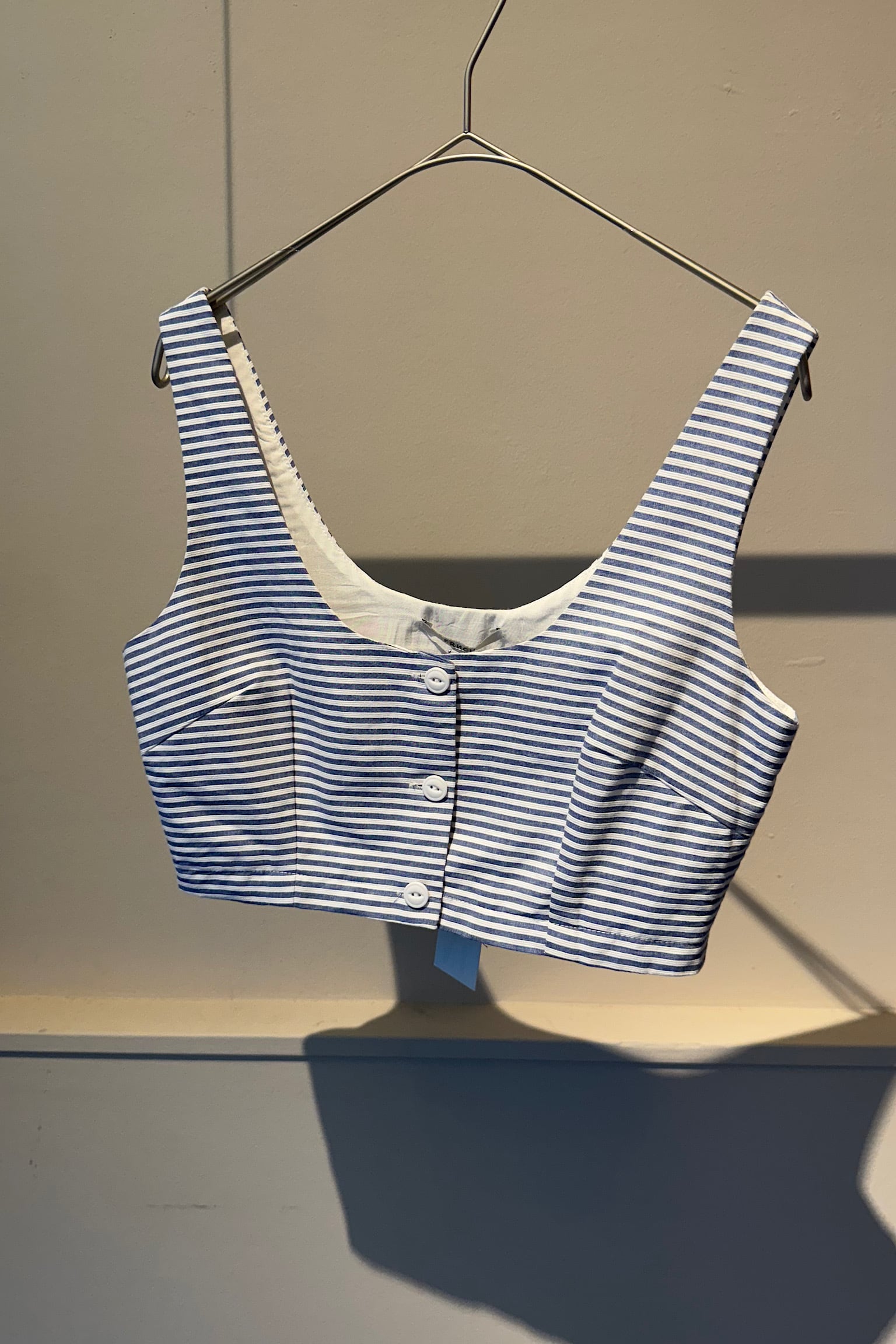 FRNCH ブルー ボーダー ビスチェ