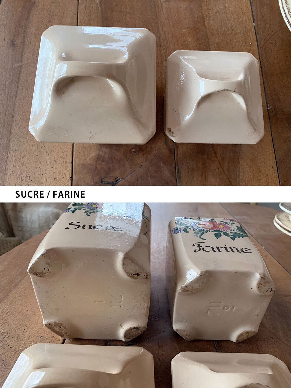 陶器のキャニスター5個セット 3色花柄 | Brocante de La Cocotte 陶器のキャニスター5個セット 3色花柄 | Brocante de La Cocotte
