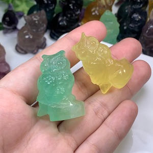 3.カラフルふくろうペアセット・フローライト