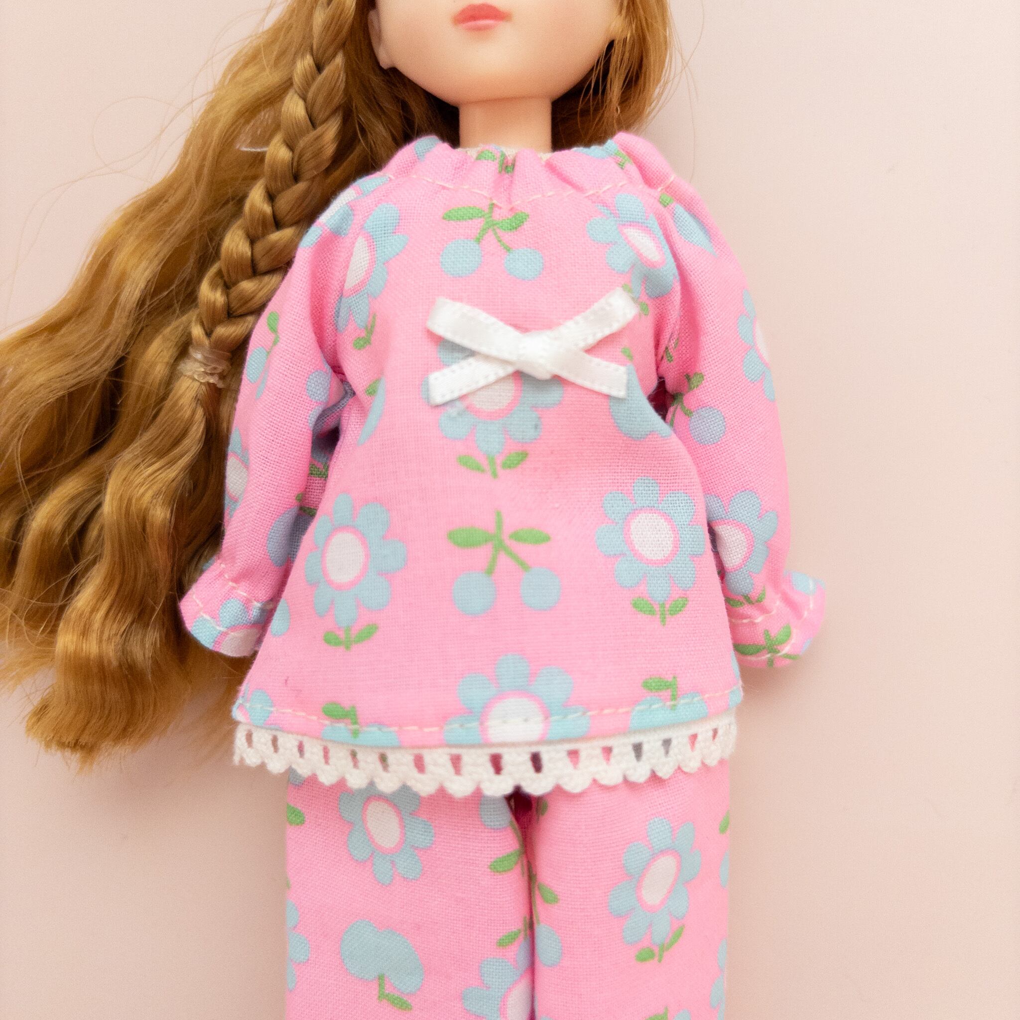 スモックパジャマ（レトロピンク白リボン）リカちゃん | dollkamiyu