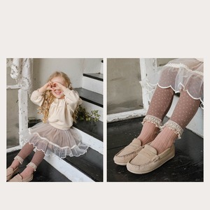 秋花柄フリル裾レギンス