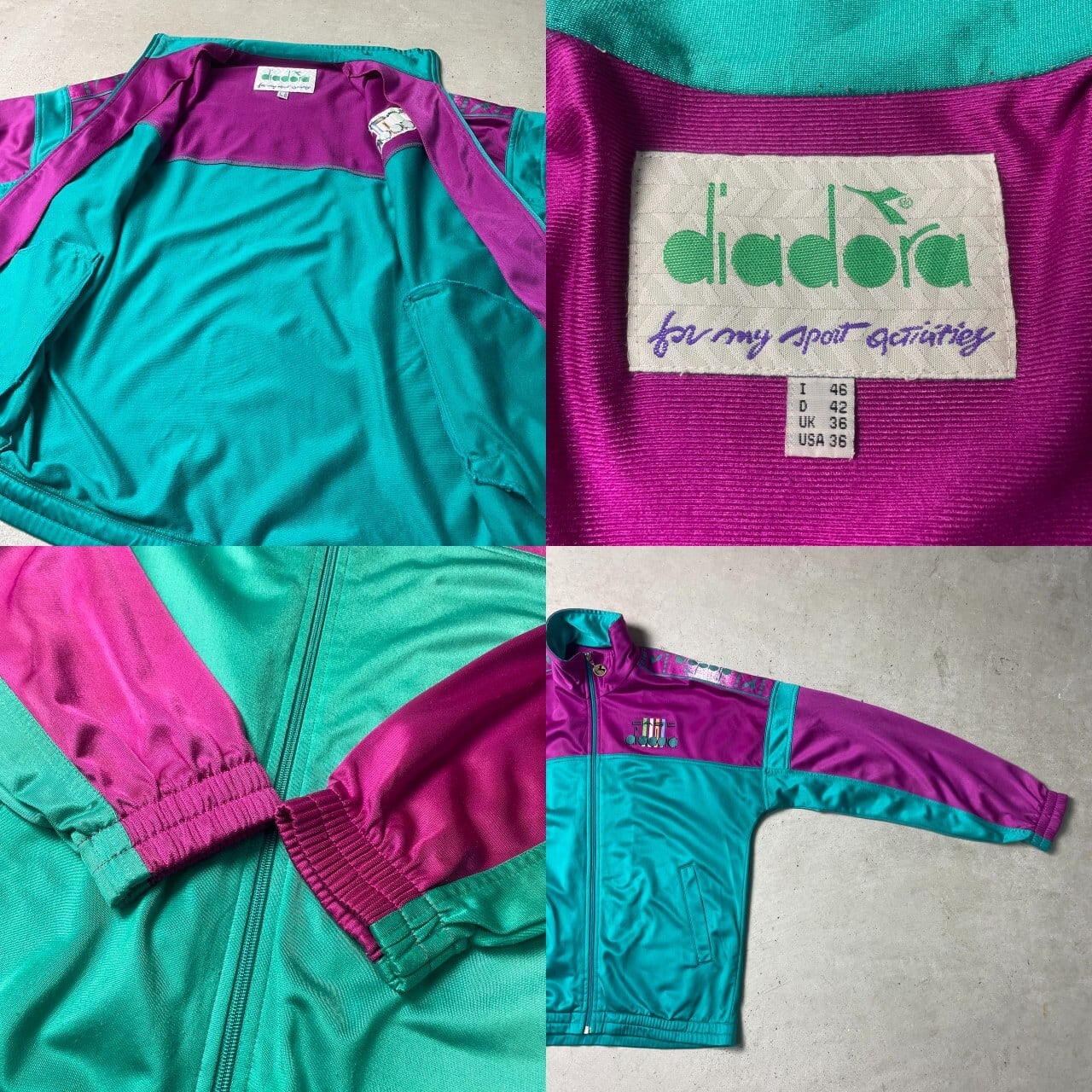 90年代 DIADORA ディアドラ トラックジャケット ジャージ バイカラー