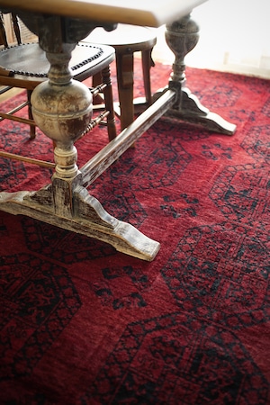 【949】Vintage Afghan Ersari Turkmen rug 1970's