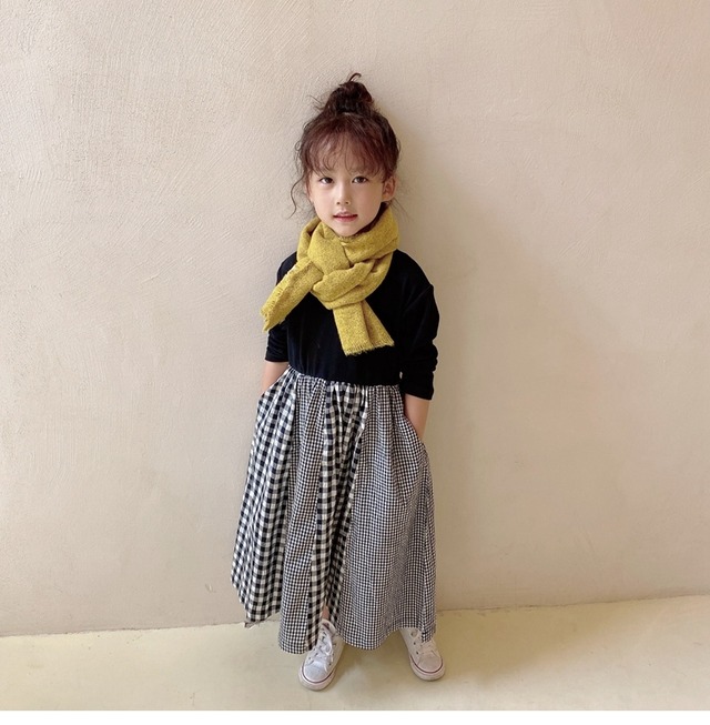 ワンピース 韓国子供服 ドッキングワンピース 子供 ギンガムチェック マキシワンピース キッズ ドレス ロングワンピース チェック パッチワーク 双子 姉妹 お揃い おそろい リンク コーデ 人気 おすすめ かわいい 可愛い おしゃれ オシャレ プレゼント 贈り物 ギフト 誕生
