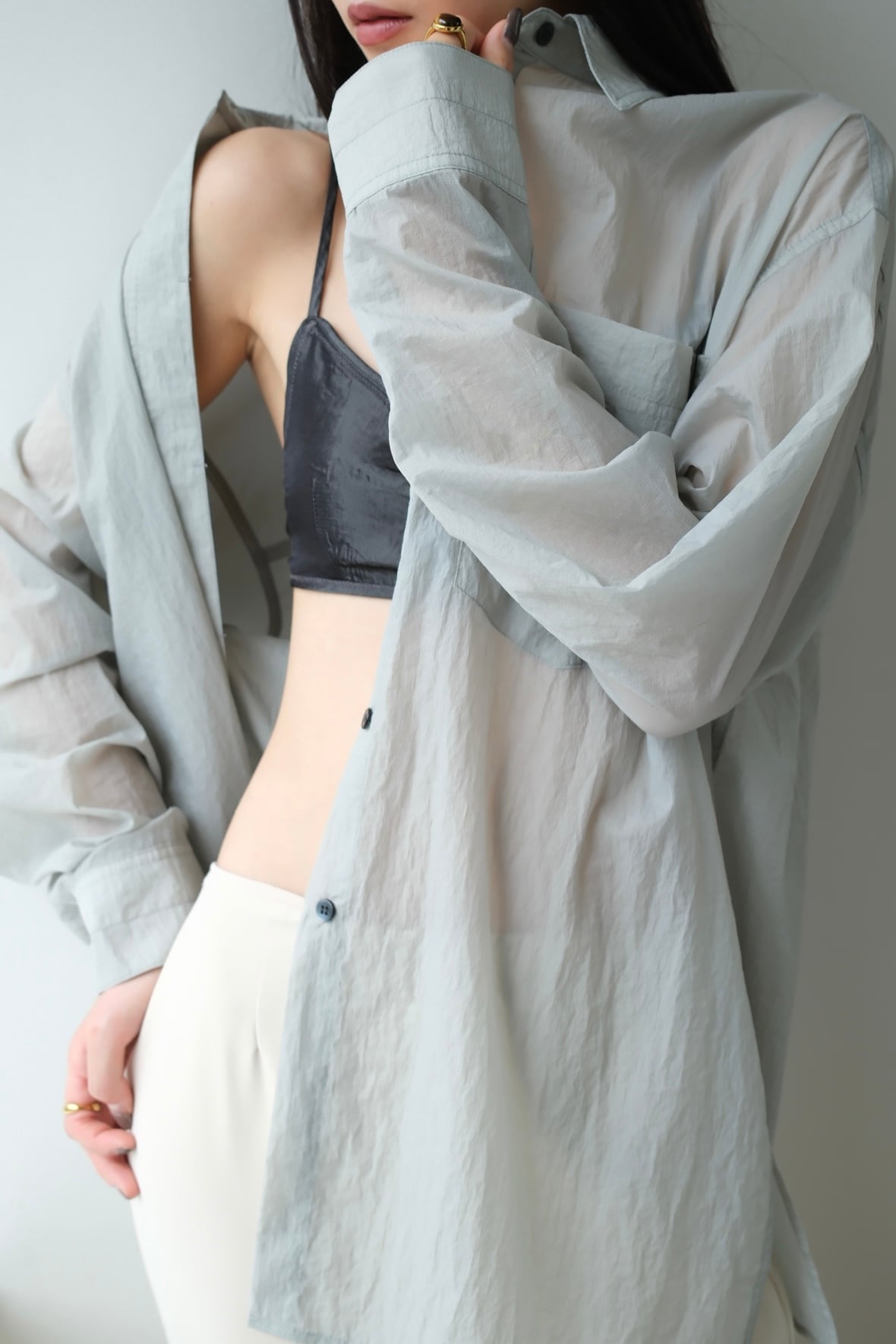 ànuke Sheer Ripstop Shirts シアーリップストップシャツ IceBlue