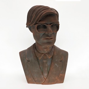 Andy Warhol 12" Bust Vinyl Art Sculpture -  rusty paint custom