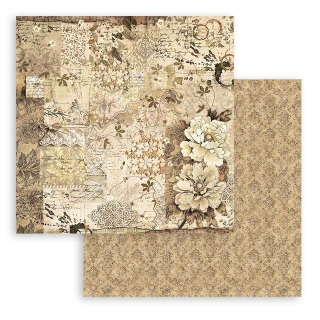 Stamperia Scrapbooking Small Pad 8インチ Double Faced - Old Lace　両面デザインペーパーパッド10枚入り　SBBS116【Stamperia（スタンぺリア）】[ST-37]