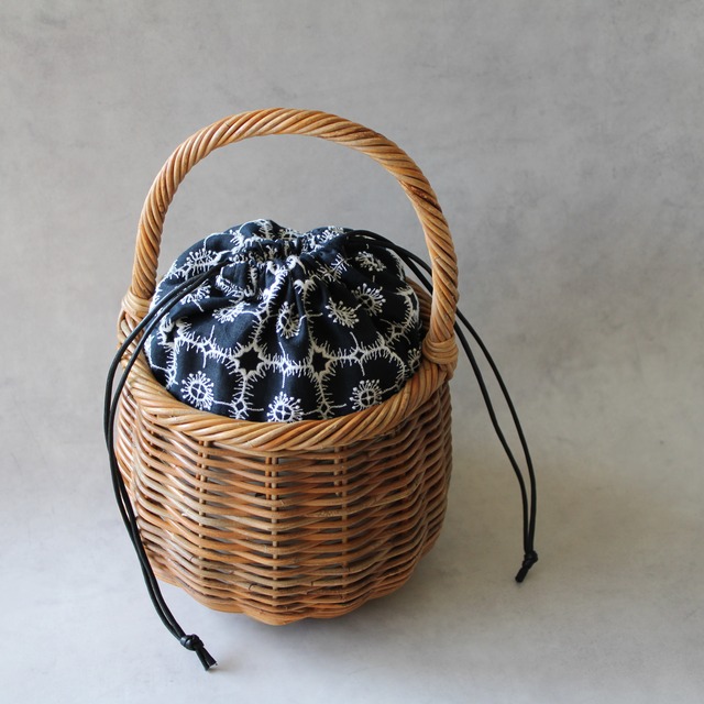 ワンハンドルかごバッグ　anemone navy