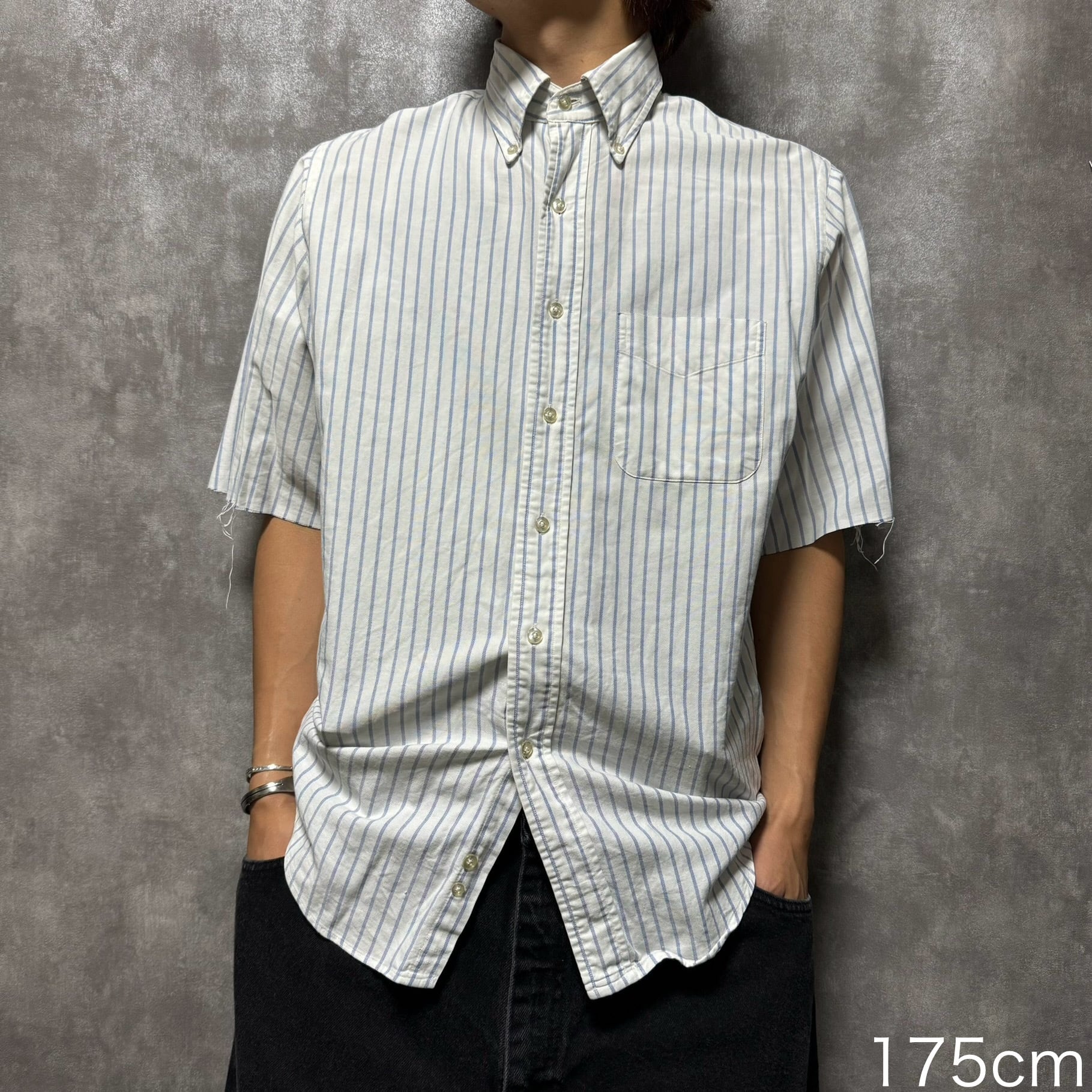 90s】【袖リメイク】【Made in USA】L.L.Bean 半袖シャツ L コットン